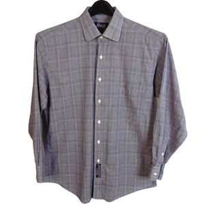 Bass Barharbor Broadcloth 100% Cotton Long Sleeve Button Up Shirt 15.5” 32/33